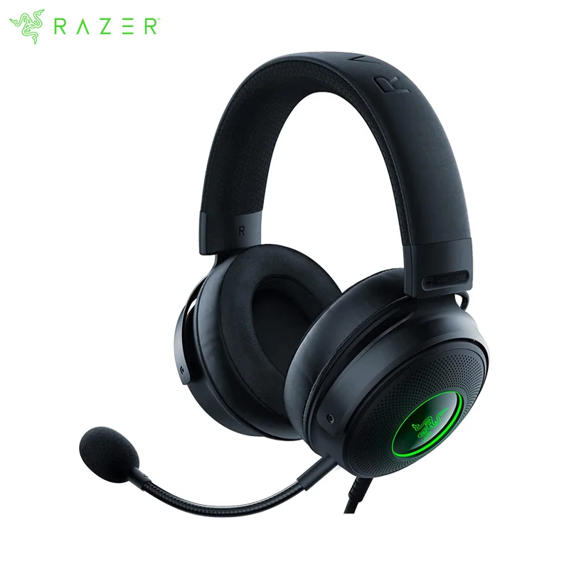 Razer Kraken V3 HyperSense Wired USB Gaming Headset w/Haptic Technology: Triforce Titanium 50mm Drivers - THX Spatial Audio 
Razer Kraken V3 HyperSense Wired USB Gaming Headset w/Haptic Technology: Triforce Titanium 50mm Drivers - THX Spatial Audio