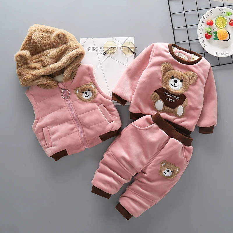 Winter Baby Boys/Girls Clothing Set Tricken Fleece Children Hooded Outerwear Tops Pants 3PCS Outfits Kids Toddler Warm Costume
Winter Baby Boys/Girls Clothing Set Tricken Fleece Children Hooded Outerwear Tops Pants 3PCS Outfits Kids Toddler Warm Costume