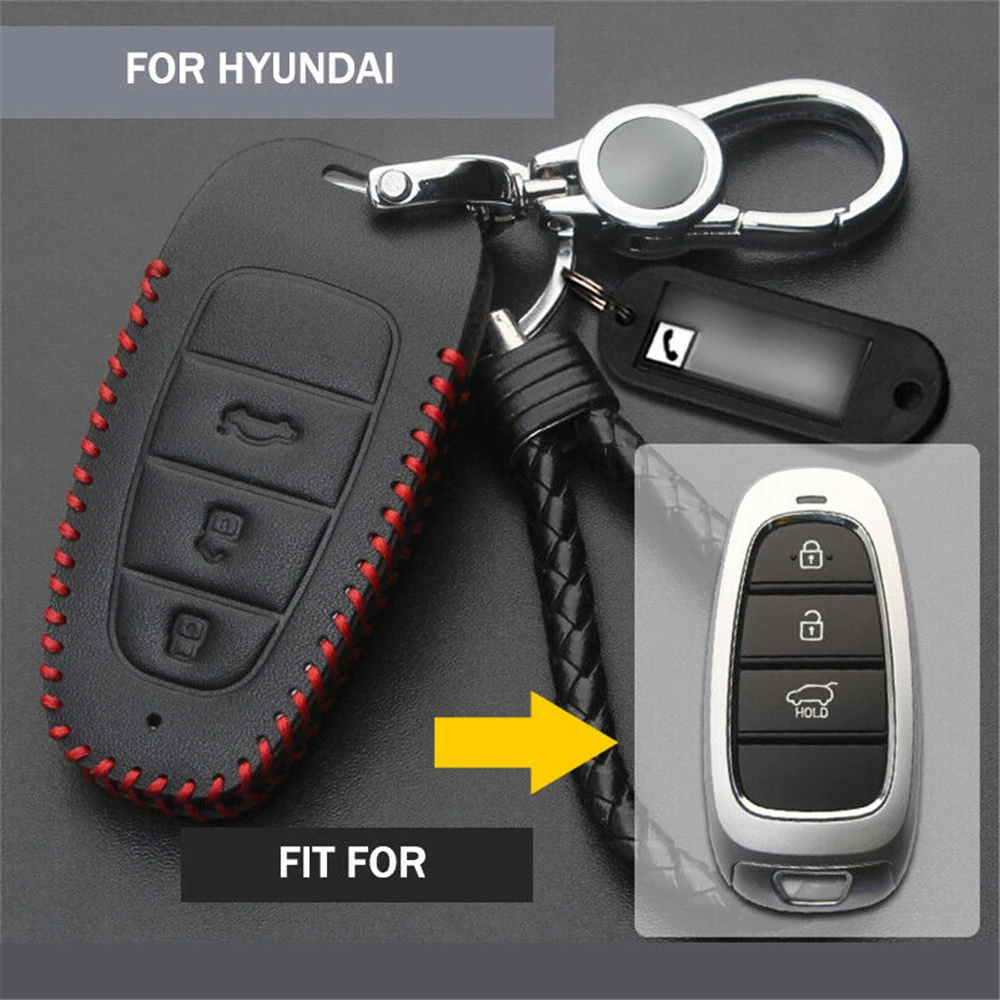 Genuine Leather Remote Start Car Key Case Fob Cover Auto Protector Holder For Hyundai Tucson Santa Fe Sonata 2020-2021 3 Button
Genuine Leather Remote Start Car Key Case Fob Cover Auto Protector Holder For Hyundai Tucson Santa Fe Sonata 2020-2021 3 Button