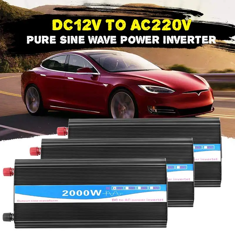 2000W DC 12V to AC 220V Portable Car Power Inverter Charger Converter Adapter Universal Socket 2 LED Display Auto accessories
2000W DC 12V to AC 220V Portable Car Power Inverter Charger Converter Adapter Universal Socket 2 LED Display Auto accessories