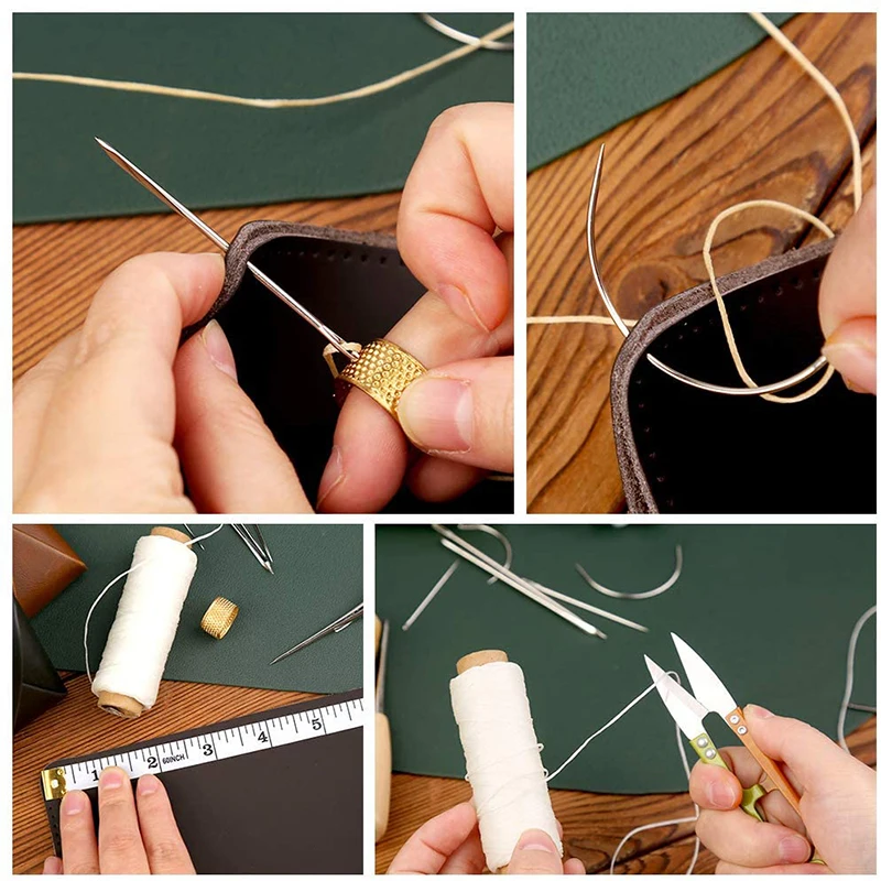 LMDZ Leather Sewing Tool Leather Needles Awl Finger Cots Thimble Waxed Thread Scissors Tape Measure for DIY Leather Working
LMDZ Leather Sewing Tool Leather Needles Awl Finger Cots Thimble Waxed Thread Scissors Tape Measure for DIY Leather Working