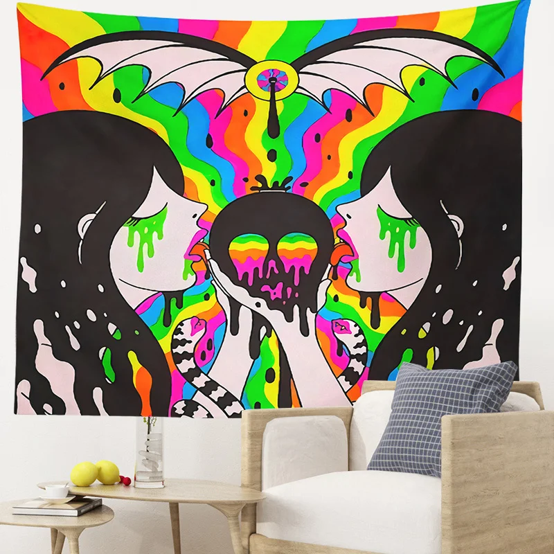 80s Psychedelic Tapestry trippy tapestry black Wall Hanging Hippie Wall Decor Bedroom Living Room Wall Hanging Rug Bohemian 
80s Psychedelic Tapestry trippy tapestry black Wall Hanging Hippie Wall Decor Bedroom Living Room Wall Hanging Rug Bohemian