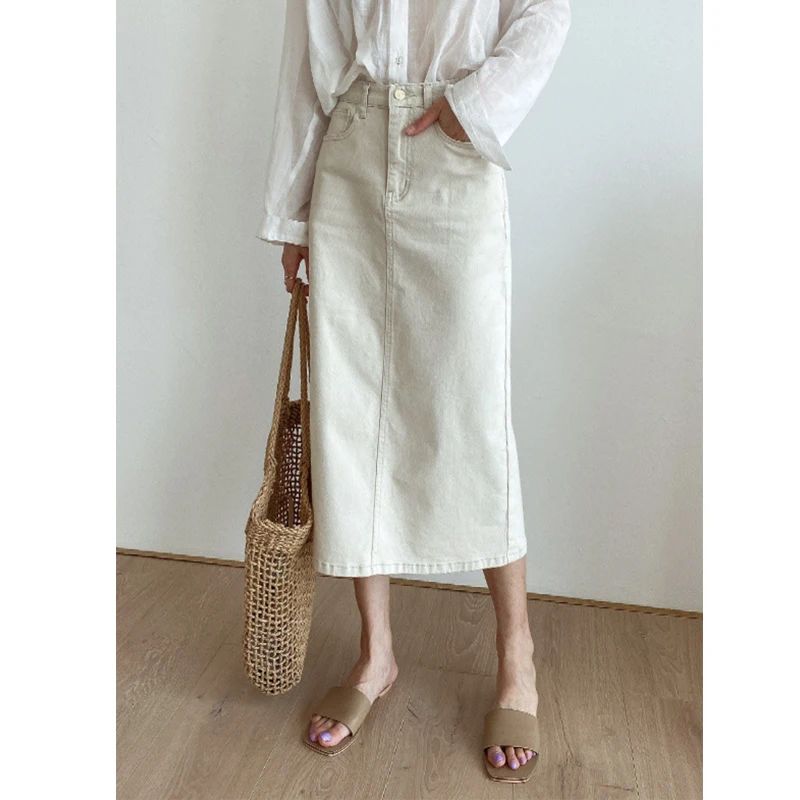 REVECHOW Denim Women Skirt High Waist Beige Vintage Female Sexy Jeans Casual Spring Summer Korean Elegant Ladies A-Line Skirt
REVECHOW Denim Women Skirt High Waist Beige Vintage Female Sexy Jeans Casual Spring Summer Korean Elegant Ladies A-Line Skirt