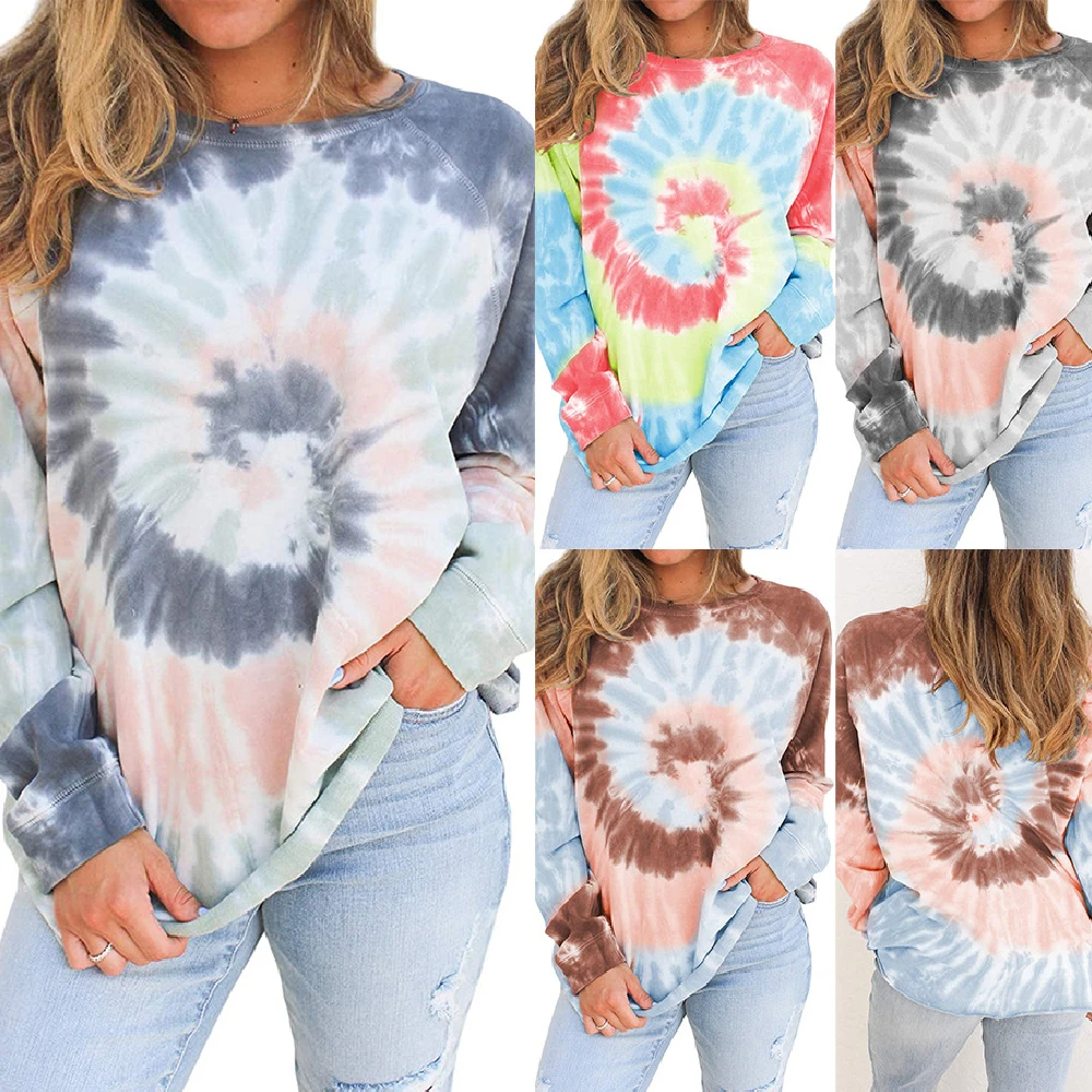 Tie Dye Women Clothes Long Sleeve T Shirts Female Casual O-neck Loose Tops Tee Shirts Autumn Fashion Color Print T Shirt Clothes
Tie Dye Women Clothes Long Sleeve T Shirts Female Casual O-neck Loose Tops Tee Shirts Autumn Fashion Color Print T Shirt Clothes