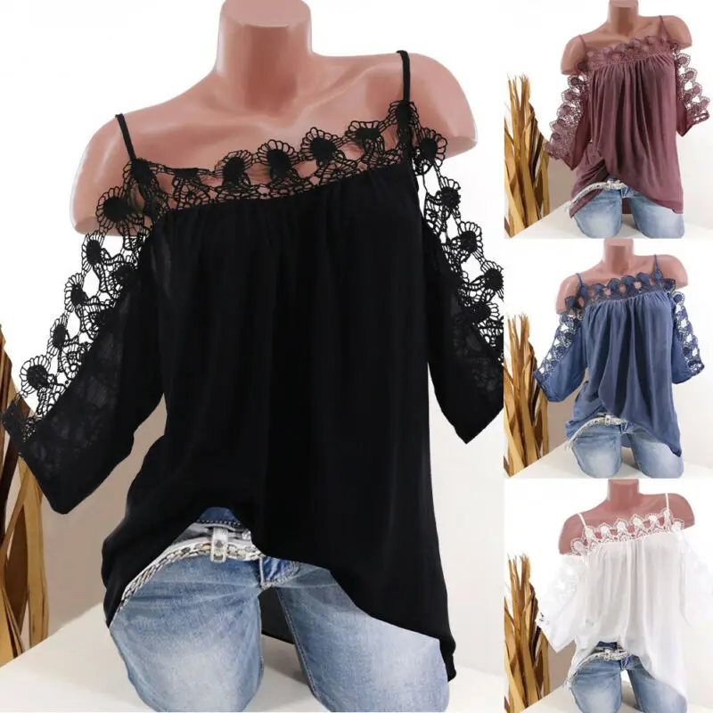 Женская футболка с открытыми плечами, Свободная Повседневная Туника, топы, блузка, большие размеры, на лето 
Женская футболка с открытыми плечами, Свободная Повседневная Туника, топы, блузка, большие размеры, на лето