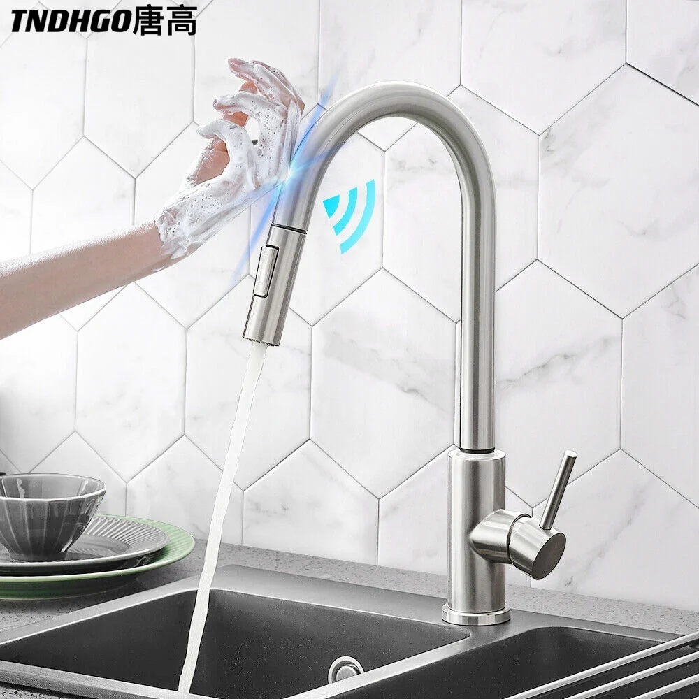 Smart Touch Kitchen Faucets Pull Out Sink Tap 360 Degree Rotation Stream Sprayer Touch Sensor Water Mixer Nozzle Hot Cold Taps
Smart Touch Kitchen Faucets Pull Out Sink Tap 360 Degree Rotation Stream Sprayer Touch Sensor Water Mixer Nozzle Hot Cold Taps