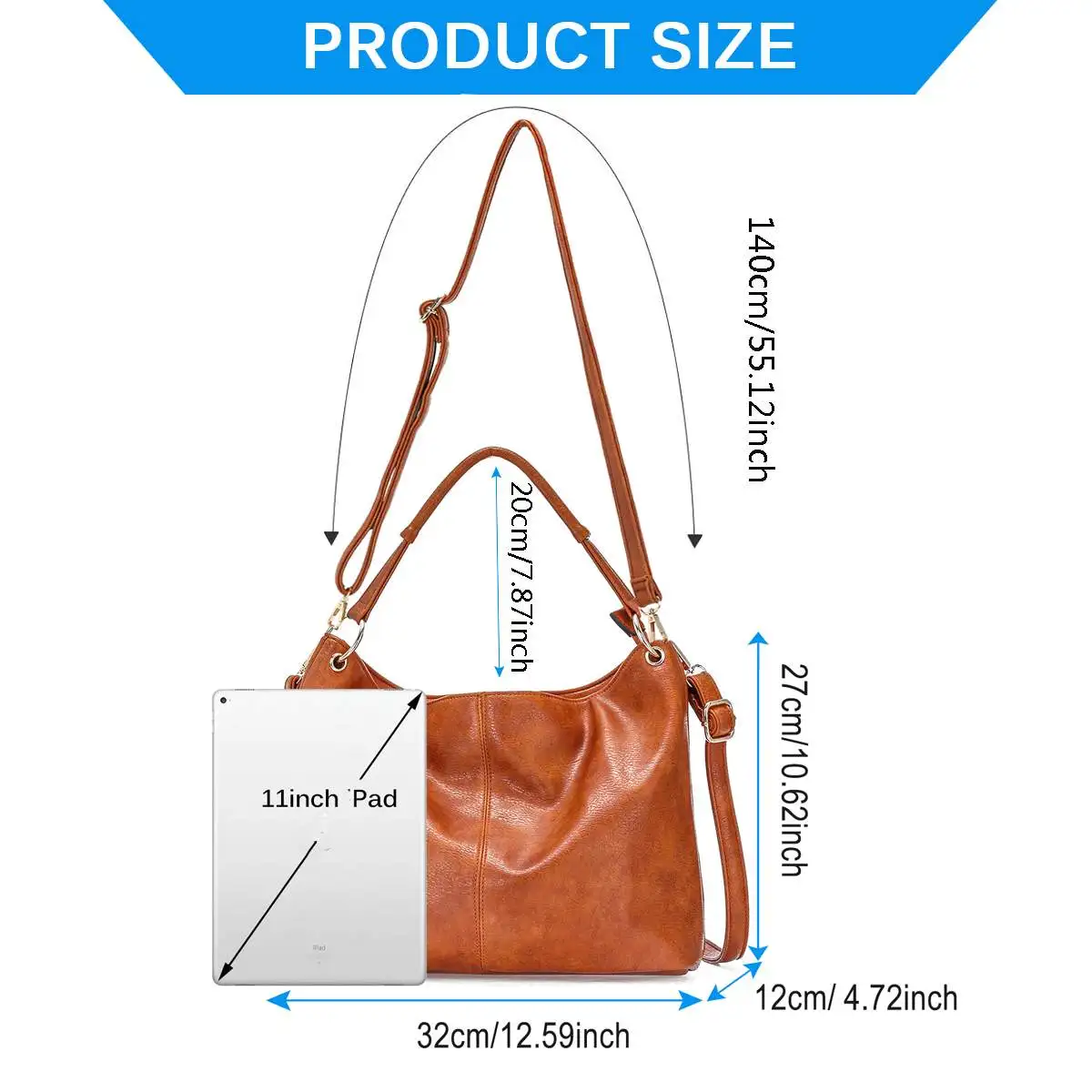 Luxury Women Handbag Designer Soft PU Leather Shoulder Bag Retro Crossbody Bags Shopping Bag Weekend Travel Fashion Gift NEW
Luxury Women Handbag Designer Soft PU Leather Shoulder Bag Retro Crossbody Bags Shopping Bag Weekend Travel Fashion Gift NEW