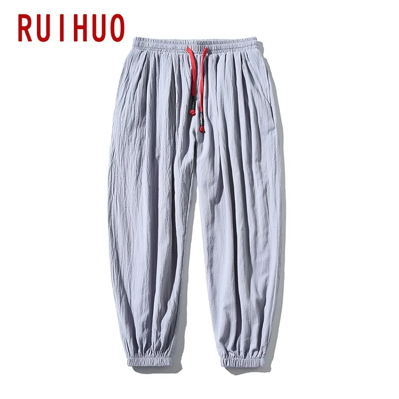 RUIHUO Ankle-Length Hip Hop Pants Men Casual Korean Fashion Men's Linen Pants Hiphop Wide Men's Linen Trousers M-5XL 2021
RUIHUO Ankle-Length Hip Hop Pants Men Casual Korean Fashion Men's Linen Pants Hiphop Wide Men's Linen Trousers M-5XL 2021