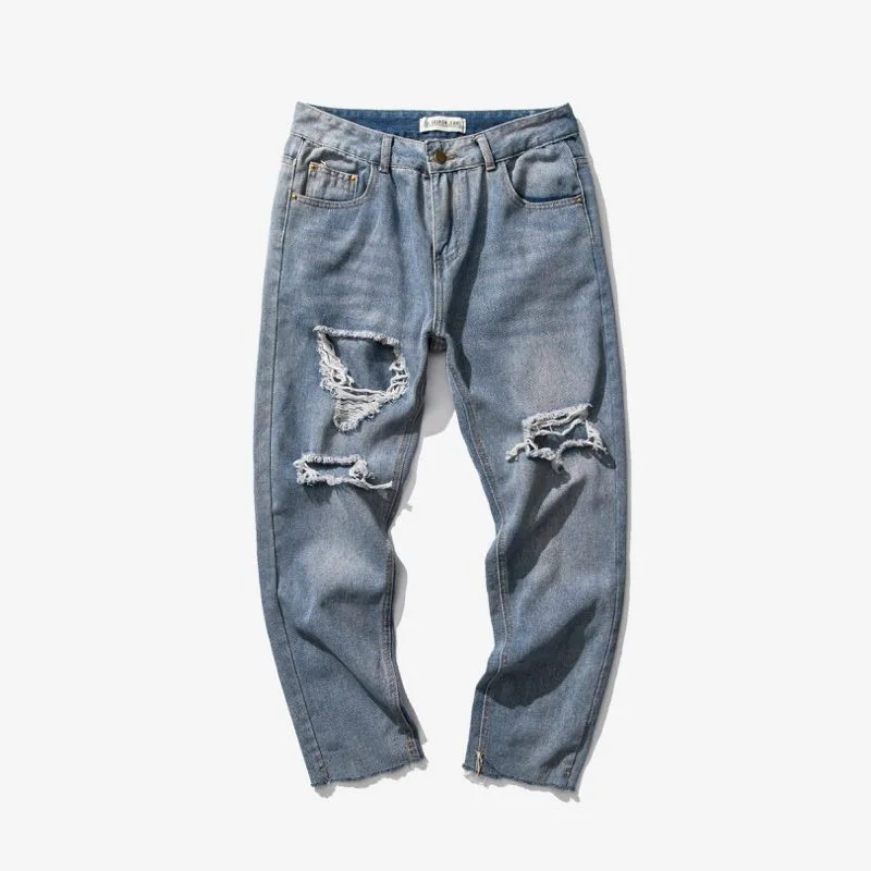 Men's Fashion Pants 2021 Hole Denim Jeans Mens Trendyol Loose Social Youth Man Clothes Brand Raw Edge Man's Branded Cowboy Pants
Men's Fashion Pants 2021 Hole Denim Jeans Mens Trendyol Loose Social Youth Man Clothes Brand Raw Edge Man's Branded Cowboy Pants