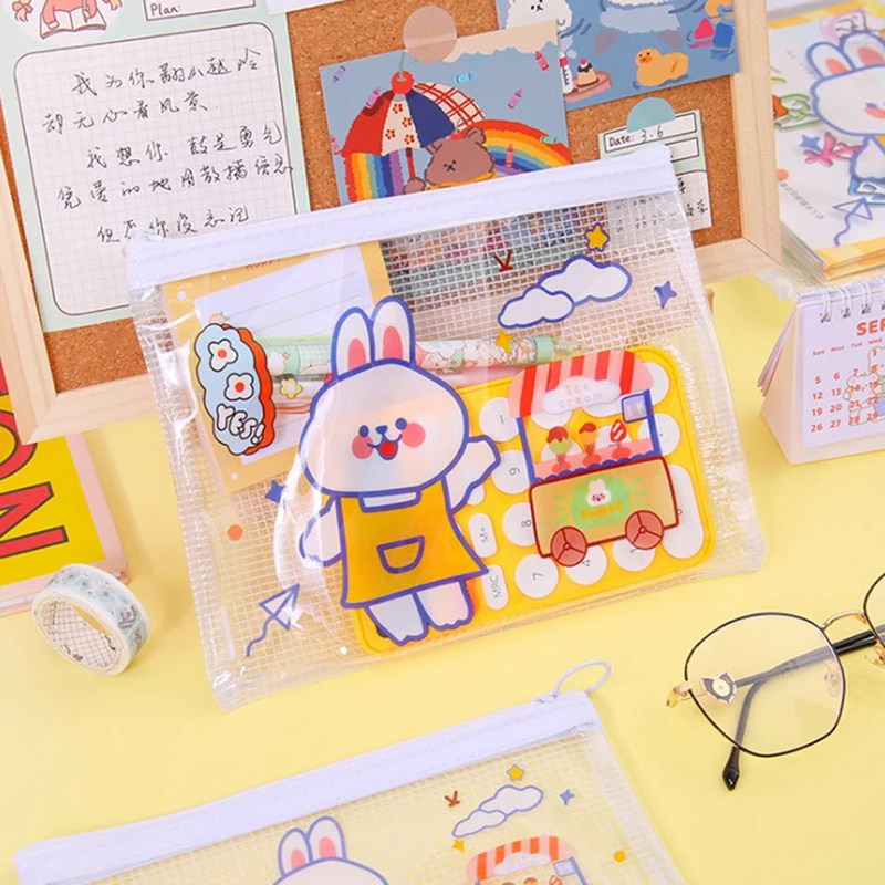 Cute Cartoon File Bag Zipper Transparent Student Test Paper Storage Bag Pen Bag Cute Pencil Case Office Supplies Desk Accessory
Cute Cartoon File Bag Zipper Transparent Student Test Paper Storage Bag Pen Bag Cute Pencil Case Office Supplies Desk Accessory