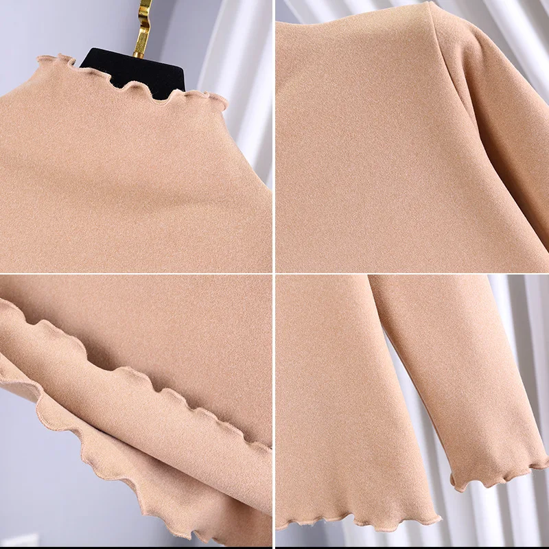 Frilled T-shirt Female Autumn and Winter New Style Korean-style Half Turtleneck Dralon Warm Long Sleeve Base Shirt WOMEN'S
Frilled T-shirt Female Autumn and Winter New Style Korean-style Half Turtleneck Dralon Warm Long Sleeve Base Shirt WOMEN'S