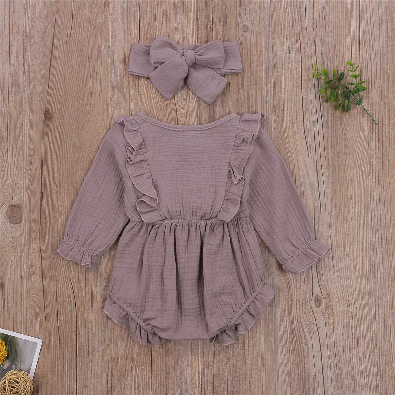 Baby Girl Clothes 2020 Newborns Baby Romper Bodysuits Cotton Ruffle Long Sleeve Romper Ropa