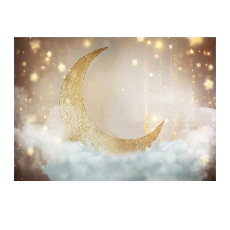 Photo Backdrops Shiny Gold Moon Star Party Pendant Cloud Dreamy Baby Birthday Portrait Photographic Backgrounds For Photo Studio
Photo Backdrops Shiny Gold Moon Star Party Pendant Cloud Dreamy Baby Birthday Portrait Photographic Backgrounds For Photo Studio