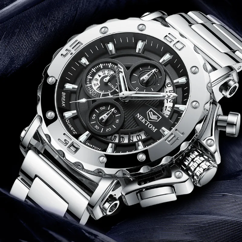 Casual Military Sport Waterproof Men Watches Top Brand Stainless Steel Chronograph Fashion Business Male Wristwatch NEKTOM 8229
Casual Military Sport Waterproof Men Watches Top Brand Stainless Steel Chronograph Fashion Business Male Wristwatch NEKTOM 8229