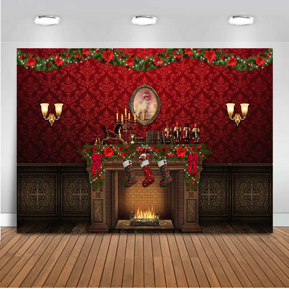 Photography backdrop Christmas tree Fireplace background for photo booth studio Red Decoration Supplies Party
Photography backdrop Christmas tree Fireplace background for photo booth studio Red Decoration Supplies Party