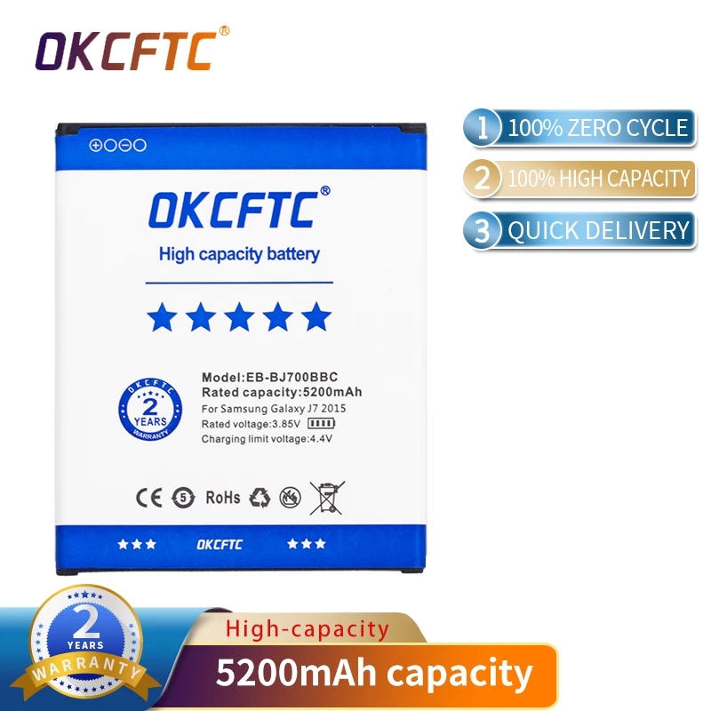 Original Phone Battery For Samsung Galaxy J7 Neo 2015 J7009 J7000 J7008 J700F SM-J700f EB-BJ700BBC EB-BJ700CBE 5200mAh
Original Phone Battery For Samsung Galaxy J7 Neo 2015 J7009 J7000 J7008 J700F SM-J700f EB-BJ700BBC EB-BJ700CBE 5200mAh