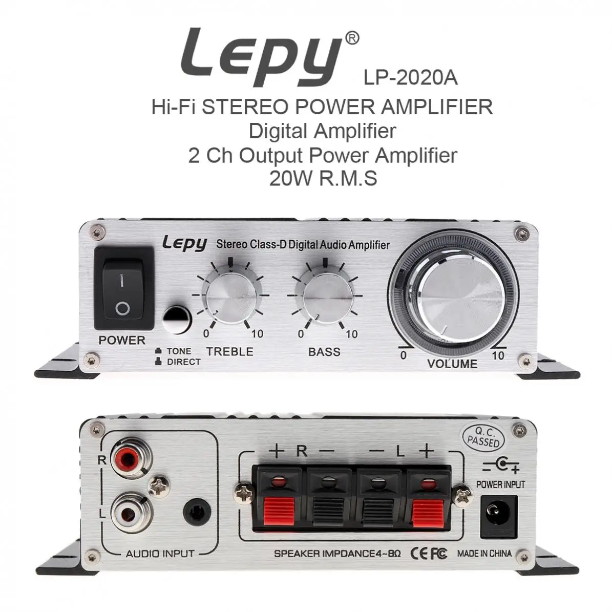 

LP-2020A DC 12-13.5V 20Wx2 2CH Stereo Class-D Digital Audio Amplifier Hi-Fi Stereo Power Amplifier with Over-current Protection