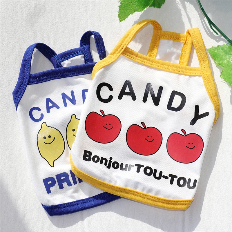 Puppy Fruit Clothes Fashion Dog Summer Clothes Poodle Pullover Pet Dog Home Clothes Soft Base Shirt Pet Products
Puppy Fruit Clothes Fashion Dog Summer Clothes Poodle Pullover Pet Dog Home Clothes Soft Base Shirt Pet Products