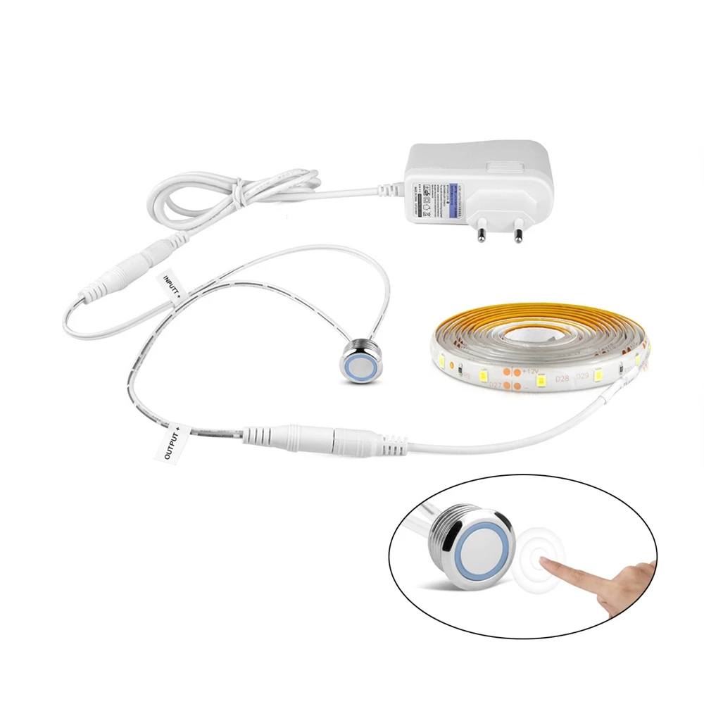 Touch Sensor Control LED 2835 Strips 12V Flexible adhesive led tape lamp 2A Power 220V 110V for Kitchen Bedside Closet PC
Touch Sensor Control LED 2835 Strips 12V Flexible adhesive led tape lamp 2A Power 220V 110V for Kitchen Bedside Closet PC