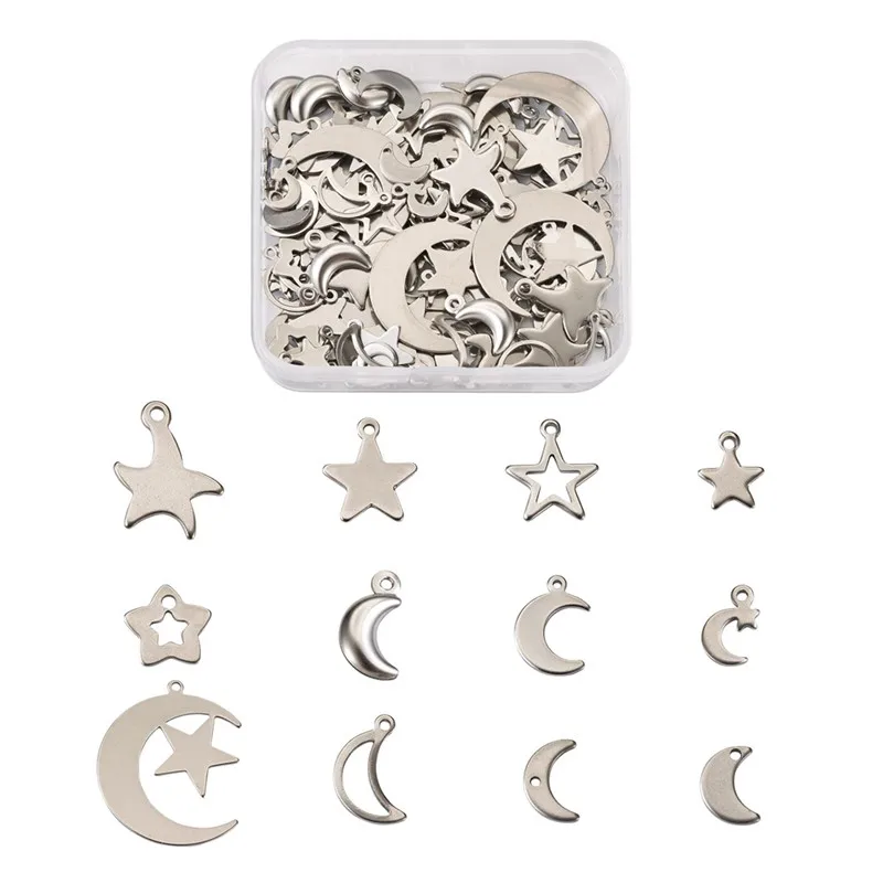 68-120pcs Stainless Steel Pendants Small Charm Animal Moon Star for DIY Jewelry Necklaces Bracelets Making Accessories
68-120pcs Stainless Steel Pendants Small Charm Animal Moon Star for DIY Jewelry Necklaces Bracelets Making Accessories