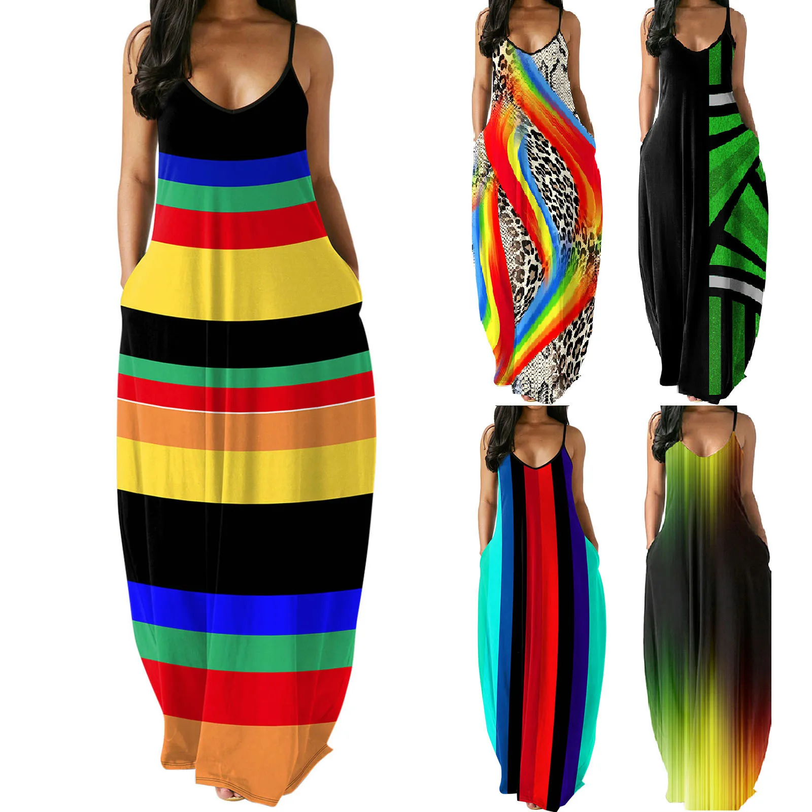 Dress For Women Summer Casul O-Neck Gradient Print Sleeveless Pullover Long Dresses Female Loose Beach Maxi Dress#35
Dress For Women Summer Casul O-Neck Gradient Print Sleeveless Pullover Long Dresses Female Loose Beach Maxi Dress#35