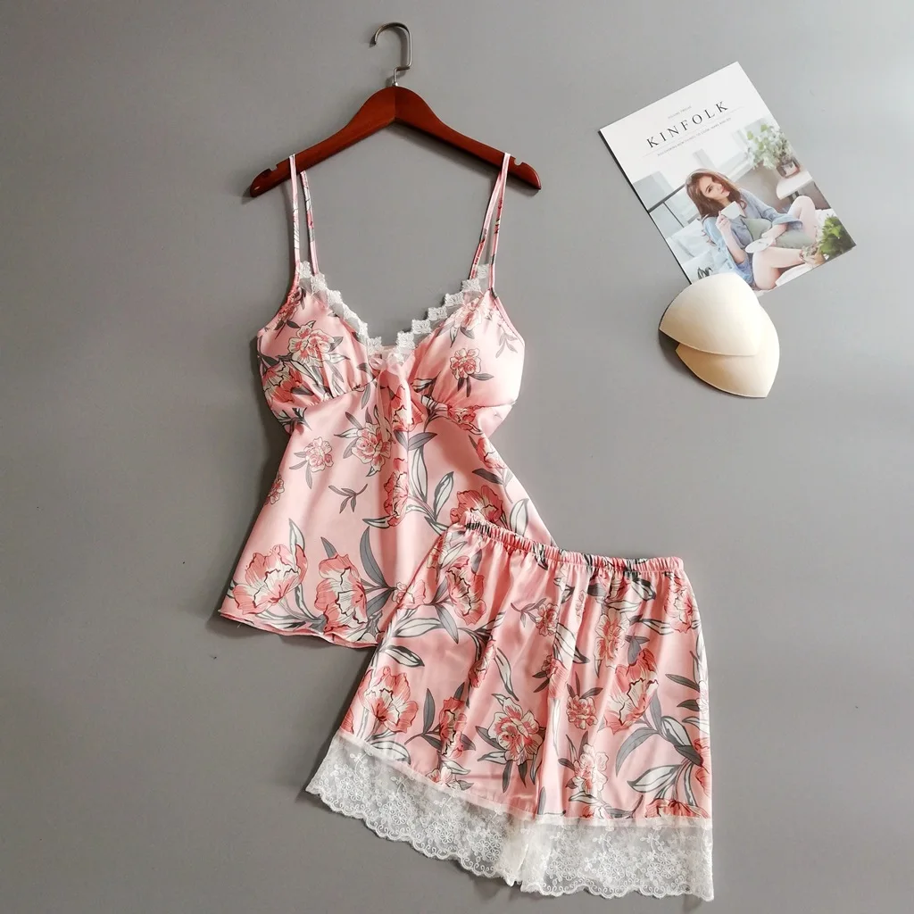 Young Lady 2PCS Summer Pajamas Suit Lace Bow Trim Home Wear Sexy V-Neck Backless Rayon Nightwear Sweet Flower Print Sleepwear
Young Lady 2PCS Summer Pajamas Suit Lace Bow Trim Home Wear Sexy V-Neck Backless Rayon Nightwear Sweet Flower Print Sleepwear