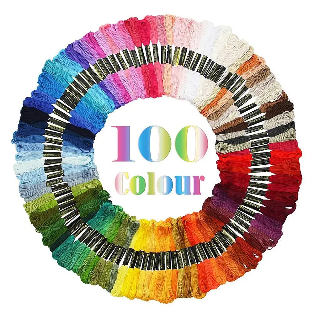 6 Strands 100 Rainbow Color Embroidery Cross Stitch Threads Floss DIY Craft Sewing Materials Accessories
6 Strands 100 Rainbow Color Embroidery Cross Stitch Threads Floss DIY Craft Sewing Materials Accessories
