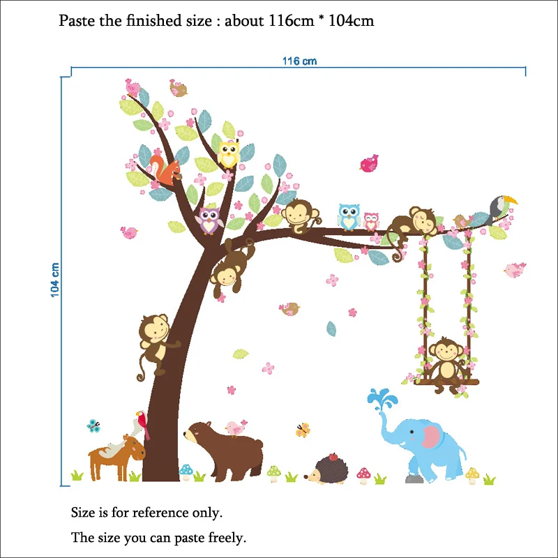 Forest Animals wall sticker Monkey Bear Tree for kids room Children Wall Decal Nursery Bedroom Decor Poster Mural stickers
Forest Animals wall sticker Monkey Bear Tree for kids room Children Wall Decal Nursery Bedroom Decor Poster Mural stickers