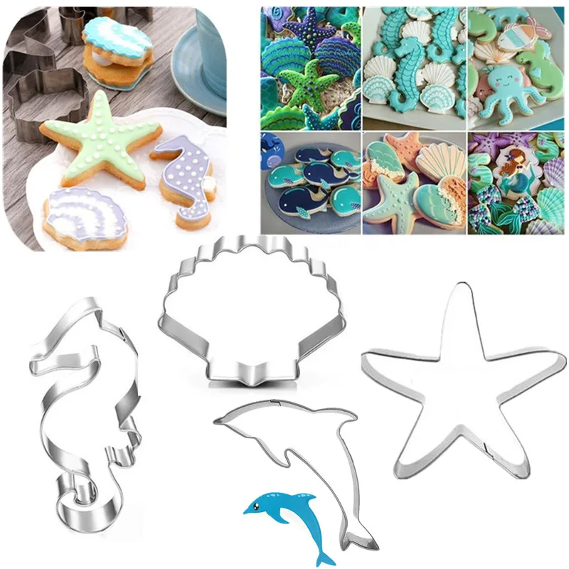 4PCS/SET Stainless Steel Cookie Cutter Biscuits Shell Starfish Hippocampus Cookie Stamps Bakeware Biscuit Mold Baking Tool
4PCS/SET Stainless Steel Cookie Cutter Biscuits Shell Starfish Hippocampus Cookie Stamps Bakeware Biscuit Mold Baking Tool