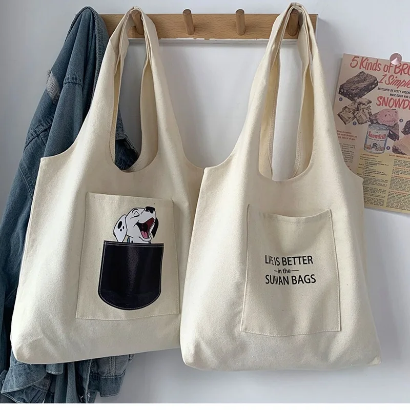 Women'S Canvas Handbag Large-Capacity Books Bag For Girl Cute Kawaii White Shopping Cloth Bag Big Female Tote And Shopper
Women'S Canvas Handbag Large-Capacity Books Bag For Girl Cute Kawaii White Shopping Cloth Bag Big Female Tote And Shopper