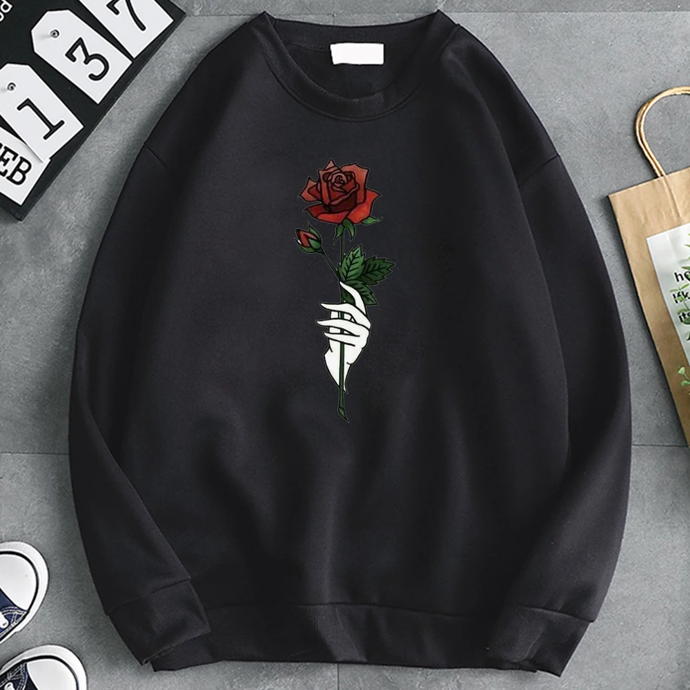 Rose Red Flowers Printed Sweatshirts Men O Neck Loose Pocket Mens Hooded Clothes Crewneck Kpop Harajuku Hooded Top Mens COTTON
Rose Red Flowers Printed Sweatshirts Men O Neck Loose Pocket Mens Hooded Clothes Crewneck Kpop Harajuku Hooded Top Mens COTTON