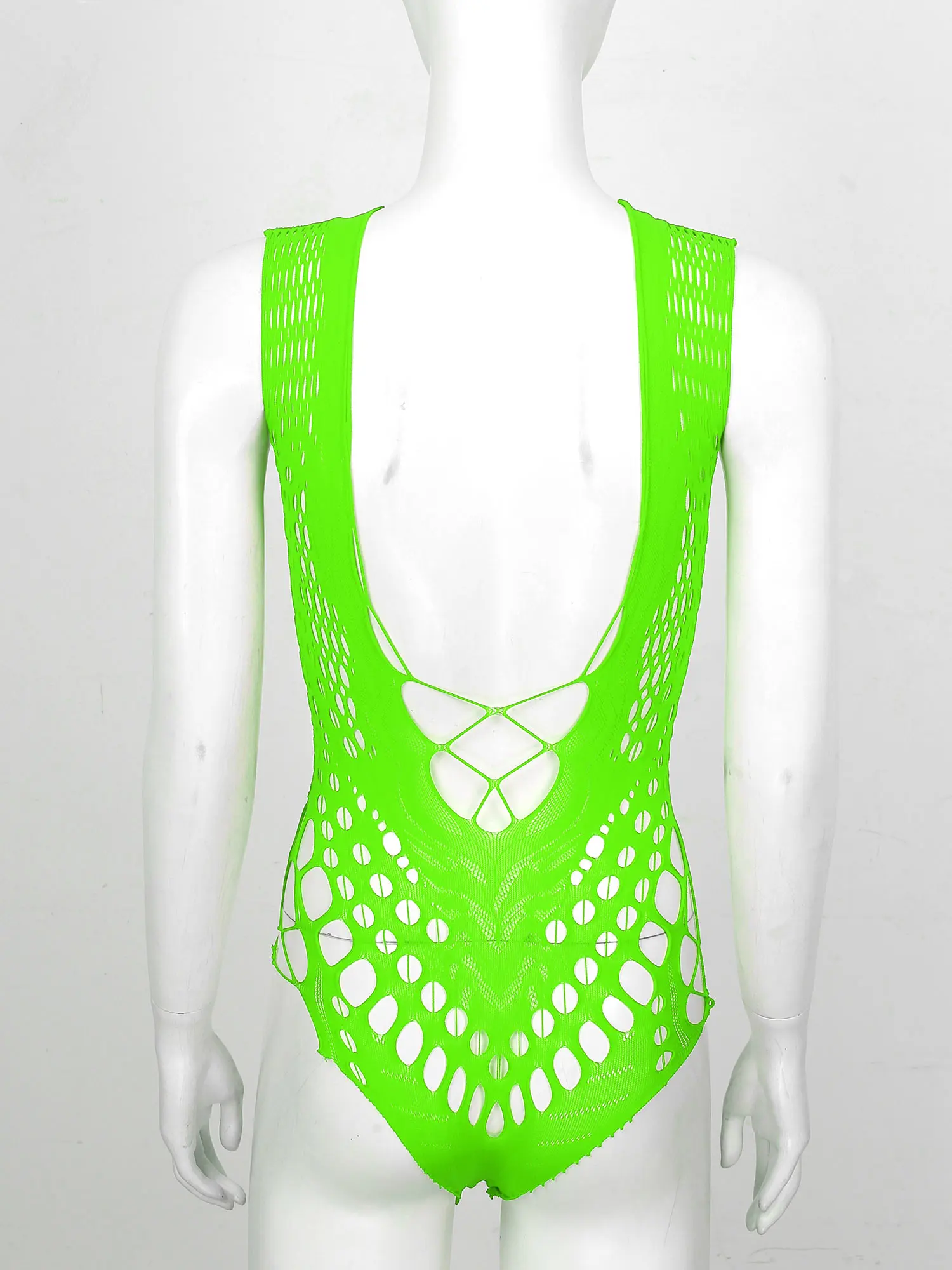 Womens Lingerie See-through Mesh Sleeveless Bodysuit Ladies Stretchy Backless Hollow Out Mesh High Cut Leotard Nightwear
Womens Lingerie See-through Mesh Sleeveless Bodysuit Ladies Stretchy Backless Hollow Out Mesh High Cut Leotard Nightwear