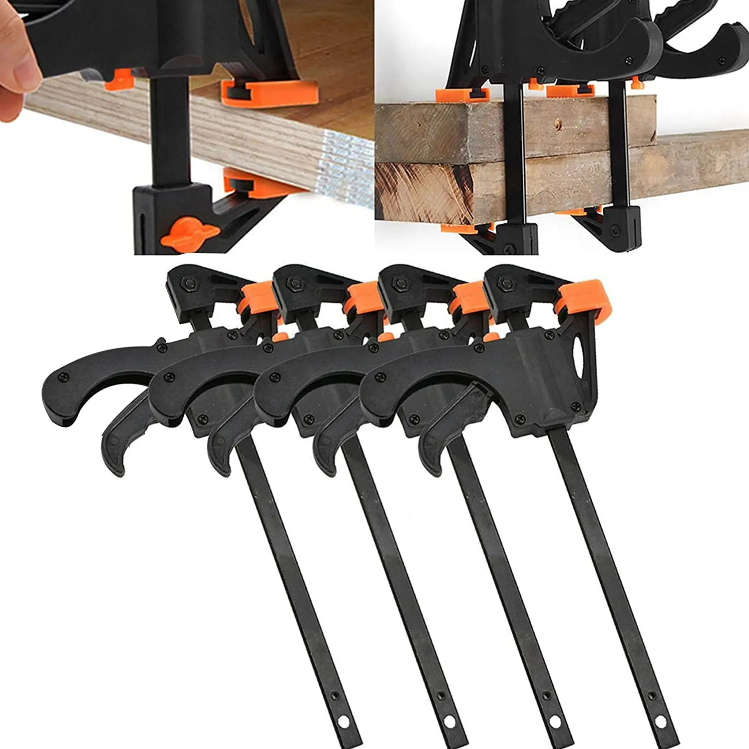 

8/10/12 inch Quick Grip Clamps Multisize Bar Clamps for Woodwork One Handed Release F Clamp for Woodworking