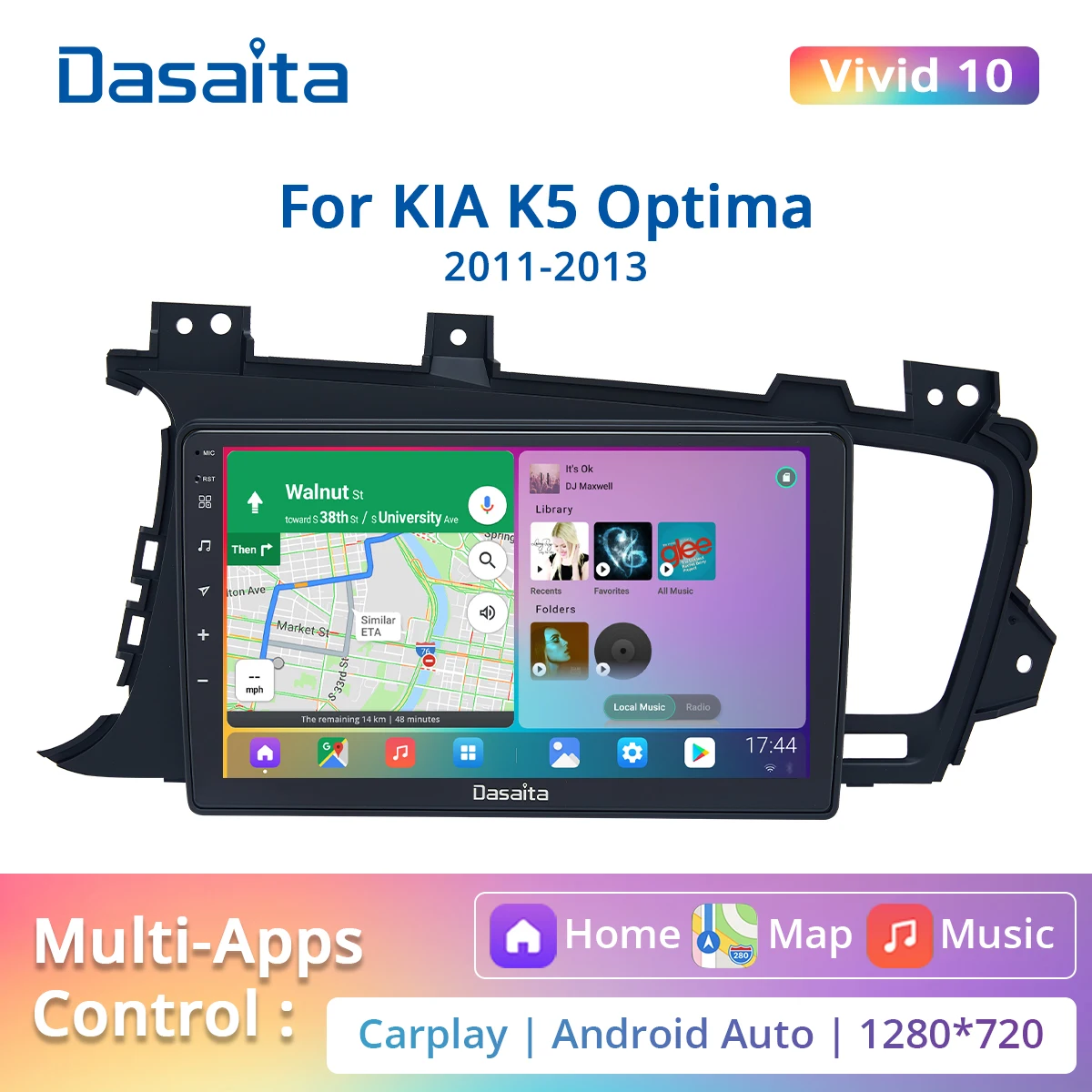 Автомобильный радиоприемник Dasaita Vivid для KIA K5 Optima 2011 2012 2013, автомобильная стереосистема Android Carplay, 9 "сенсорный экран, 1280*720 навигация
Автомобильный радиоприемник Dasaita Vivid для KIA K5 Optima 2011 2012 2013, автомобильная стереосистема Android Carplay, 9 "сенсорный экран, 1280*720 навигация
