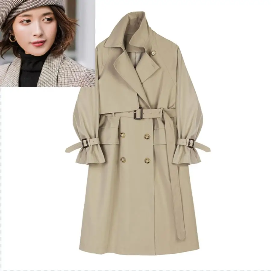 Trench Coat with Belt Double Breasted Simple Classic Long Female Windbreaker Women Spring Autumn Khaki Black Jackets
Trench Coat with Belt Double Breasted Simple Classic Long Female Windbreaker Women Spring Autumn Khaki Black Jackets