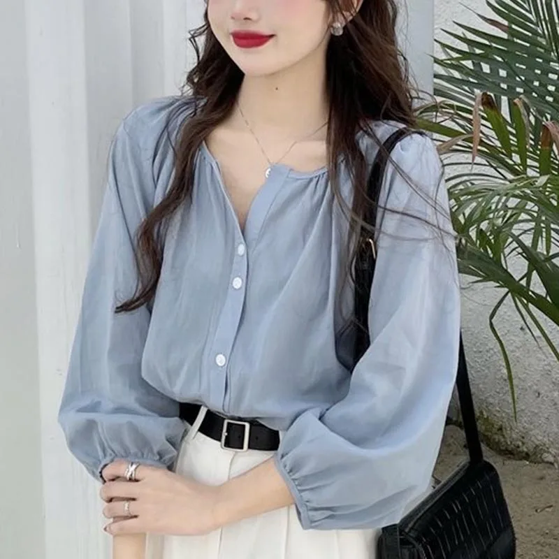 Summer Korean Style Solid Blouse Women Sweet Designer Ethos Fit Chic Button Ruffles Blouse Shirt Female Casual Kawaii Tops 2021
Summer Korean Style Solid Blouse Women Sweet Designer Ethos Fit Chic Button Ruffles Blouse Shirt Female Casual Kawaii Tops 2021