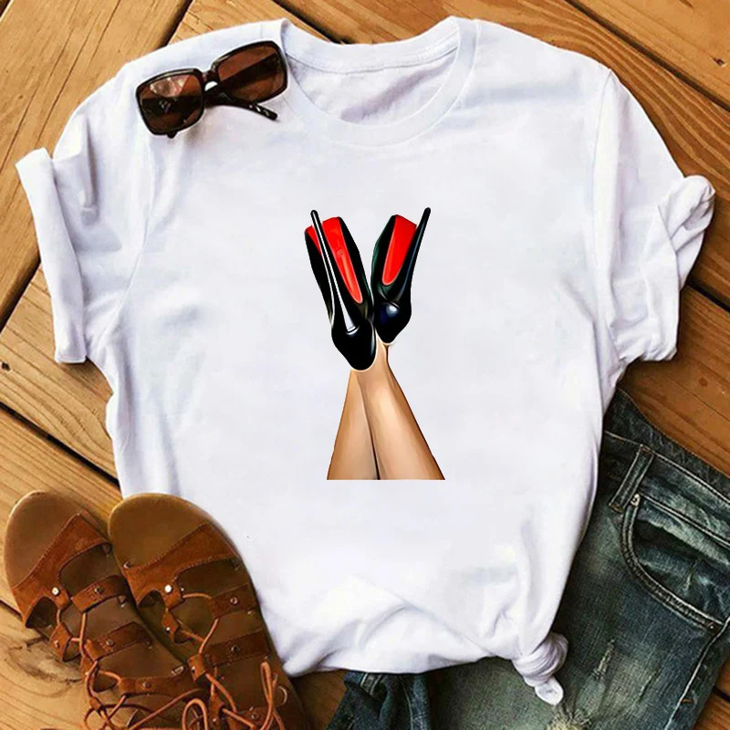 Funny T Shirt Women Tops Fashion High Heel Shoes Print Tshirt Women Shirts Summer Short Sleeve Tee Shirt Femme
Funny T Shirt Women Tops Fashion High Heel Shoes Print Tshirt Women Shirts Summer Short Sleeve Tee Shirt Femme