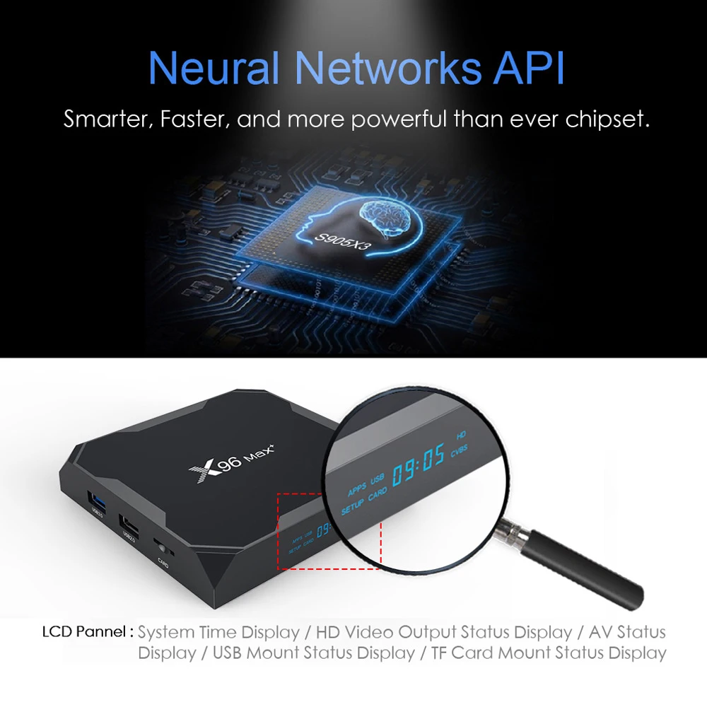 2021 New X96 MAX Plus Amlogic S905X3 4G 64G/2g 16g/4ga 32g Android 9.0 TV Box Quad Core Dual WiFi BT4.0
2021 New X96 MAX Plus Amlogic S905X3 4G 64G/2g 16g/4ga 32g Android 9.0 TV Box Quad Core Dual WiFi BT4.0