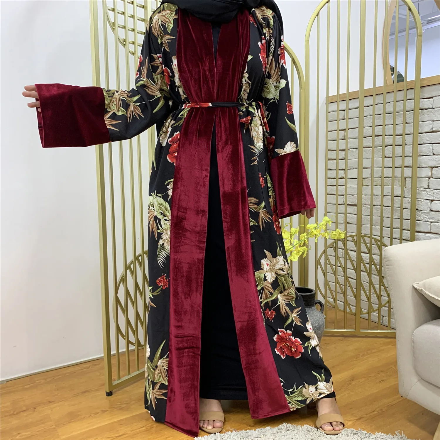 Plus Size Velvet Robe Kimono Kaftan Dubai Arab Islamic Robe Women's Cardigan Muslim Turban Dress Middle Eastern Turkish Clothing
Plus Size Velvet Robe Kimono Kaftan Dubai Arab Islamic Robe Women's Cardigan Muslim Turban Dress Middle Eastern Turkish Clothing