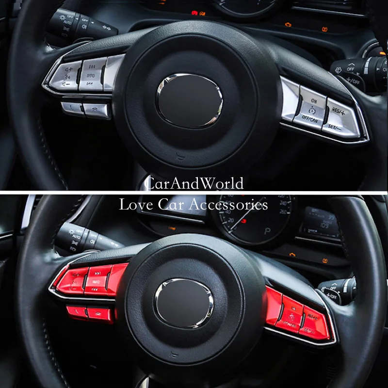 Car Steering Wheel Button Covers Trim Sticker For Mazda 2 Demio 3 6 CX-3 CX-5 CX5 CX-4 CX8 CX-9 Axela ATENZA 2017-2021 Accessory
Car Steering Wheel Button Covers Trim Sticker For Mazda 2 Demio 3 6 CX-3 CX-5 CX5 CX-4 CX8 CX-9 Axela ATENZA 2017-2021 Accessory