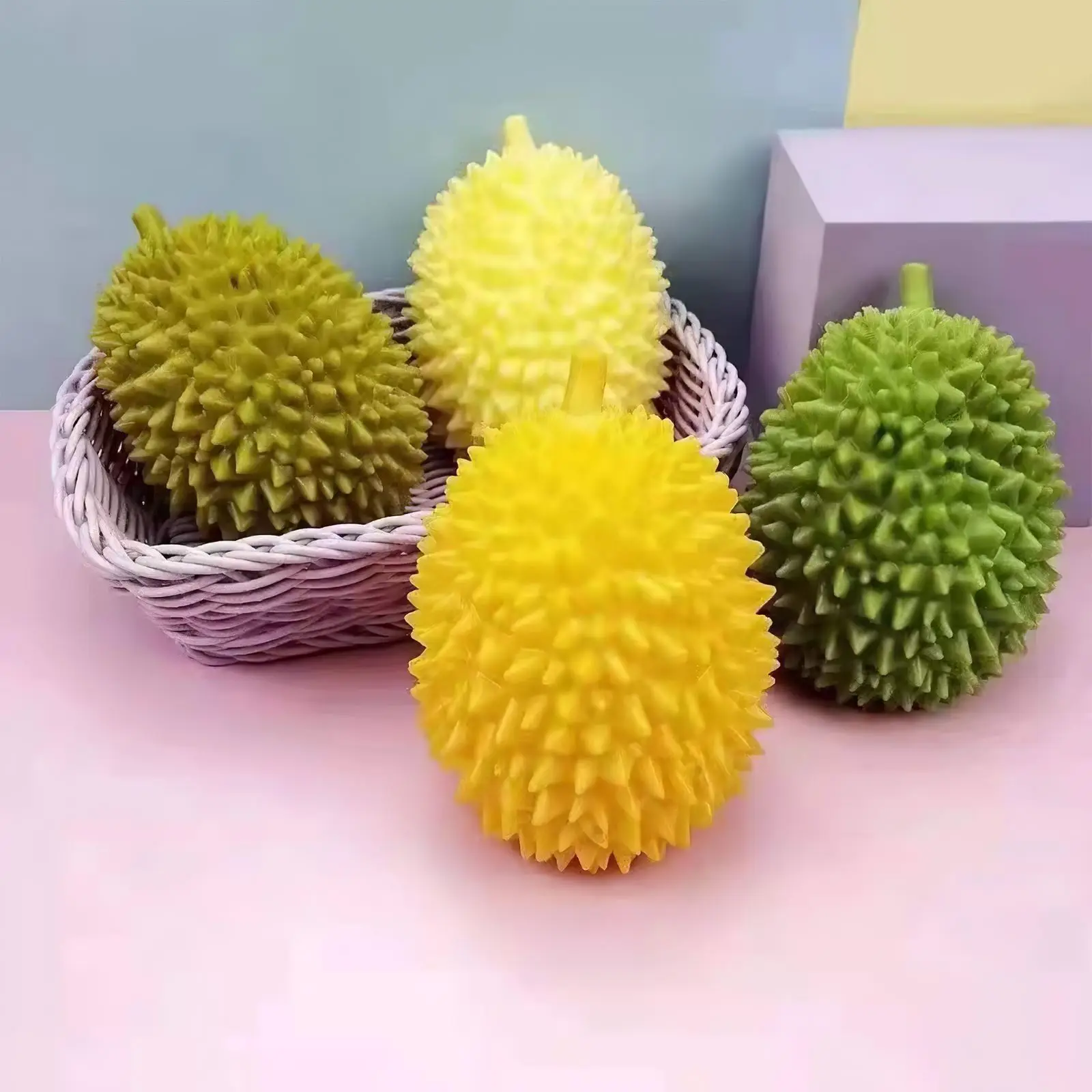 4Pcs Decompression Toys Portable Realistic Durian Kneading Toys Ornament Squeezing Sensory Balls Fruit-Shaped Elastic Toy
4Pcs Decompression Toys Portable Realistic Durian Kneading Toys Ornament Squeezing Sensory Balls Fruit-Shaped Elastic Toy