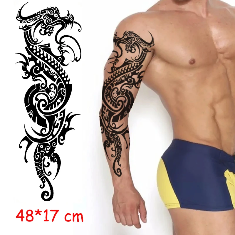 Waterproof Temporary Tattoo Sticker Dragon Tiger Full Arm Black Fake Tatto Large Size Flash Tatoo Sleeve Tatto for Man Woman boy
Waterproof Temporary Tattoo Sticker Dragon Tiger Full Arm Black Fake Tatto Large Size Flash Tatoo Sleeve Tatto for Man Woman boy