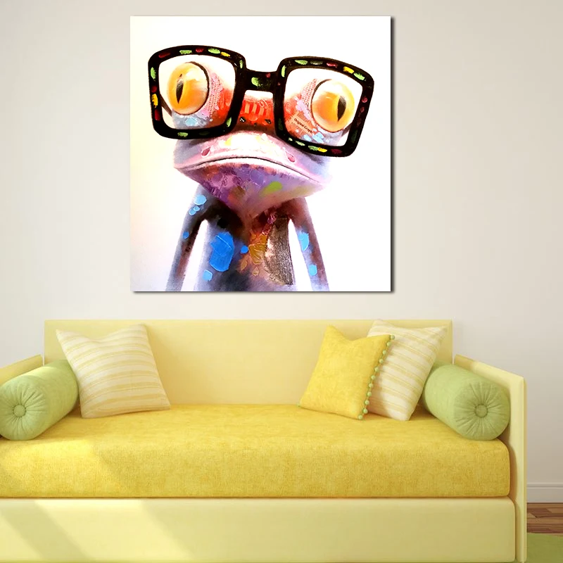 Happy Glasses Frog Wall Art Poster Canvas Painting Multicolor Cartoon Animal Oil Painting Modern Living Room Home Decoration
Happy Glasses Frog Wall Art Poster Canvas Painting Multicolor Cartoon Animal Oil Painting Modern Living Room Home Decoration