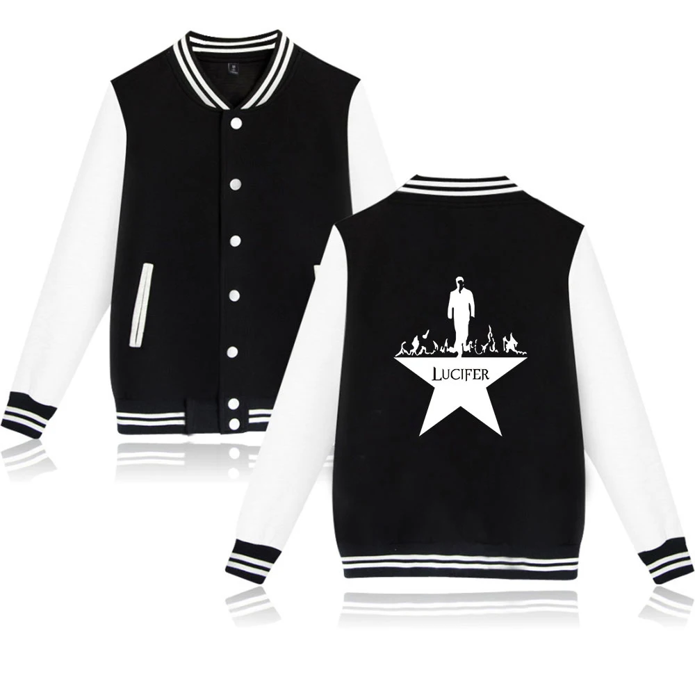 Lucifer Season 5 Spring Crew Neck Letter Pattern Print Baseball Shirt Comfortable Streetwear Harajuku Couple Baseball Jacket Top
Lucifer Season 5 Spring Crew Neck Letter Pattern Print Baseball Shirt Comfortable Streetwear Harajuku Couple Baseball Jacket Top
