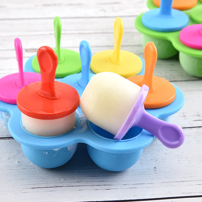 

Baby Food Container Infant Fruit Breast Seven-hole Milk Powder Snack Box Ice Tray Storage Silicone Freezer Tray Crisper