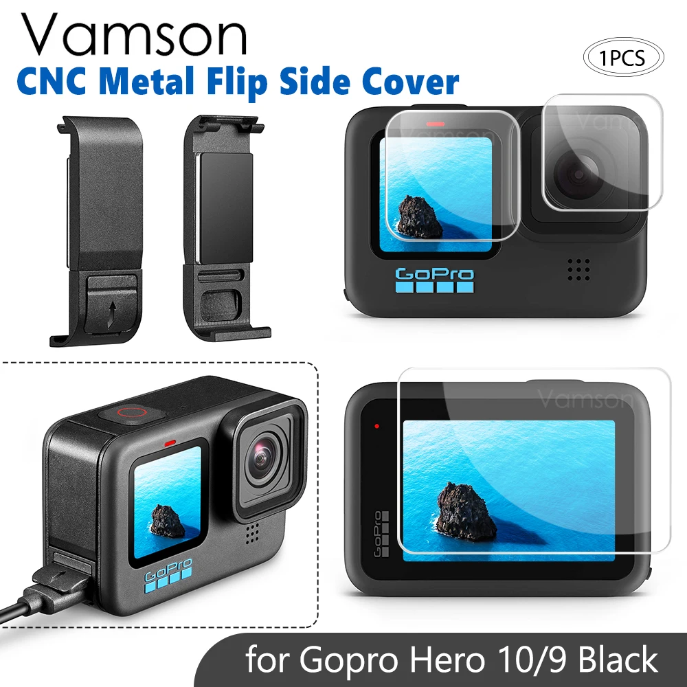 Съемный флип-аккумулятор Vamson CNC боковая крышка для экшн-камеры GoPro Hero 10 9 с пленкой из закаленного стекла для GoPro 10 Аксессуары
Съемный флип-аккумулятор Vamson CNC боковая крышка для экшн-камеры GoPro Hero 10 9 с пленкой из закаленного стекла для GoPro 10 Аксессуары