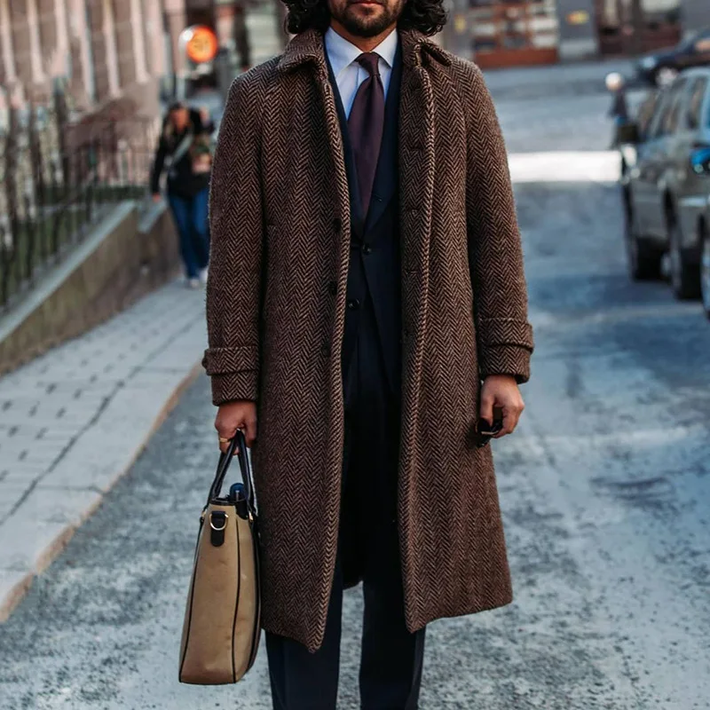 Autumn And Winter New High-end Brand Fashion Trend Mid-length Suit Collar Plaid Printing Casual Slim Men's Coat Jacket
Autumn And Winter New High-end Brand Fashion Trend Mid-length Suit Collar Plaid Printing Casual Slim Men's Coat Jacket