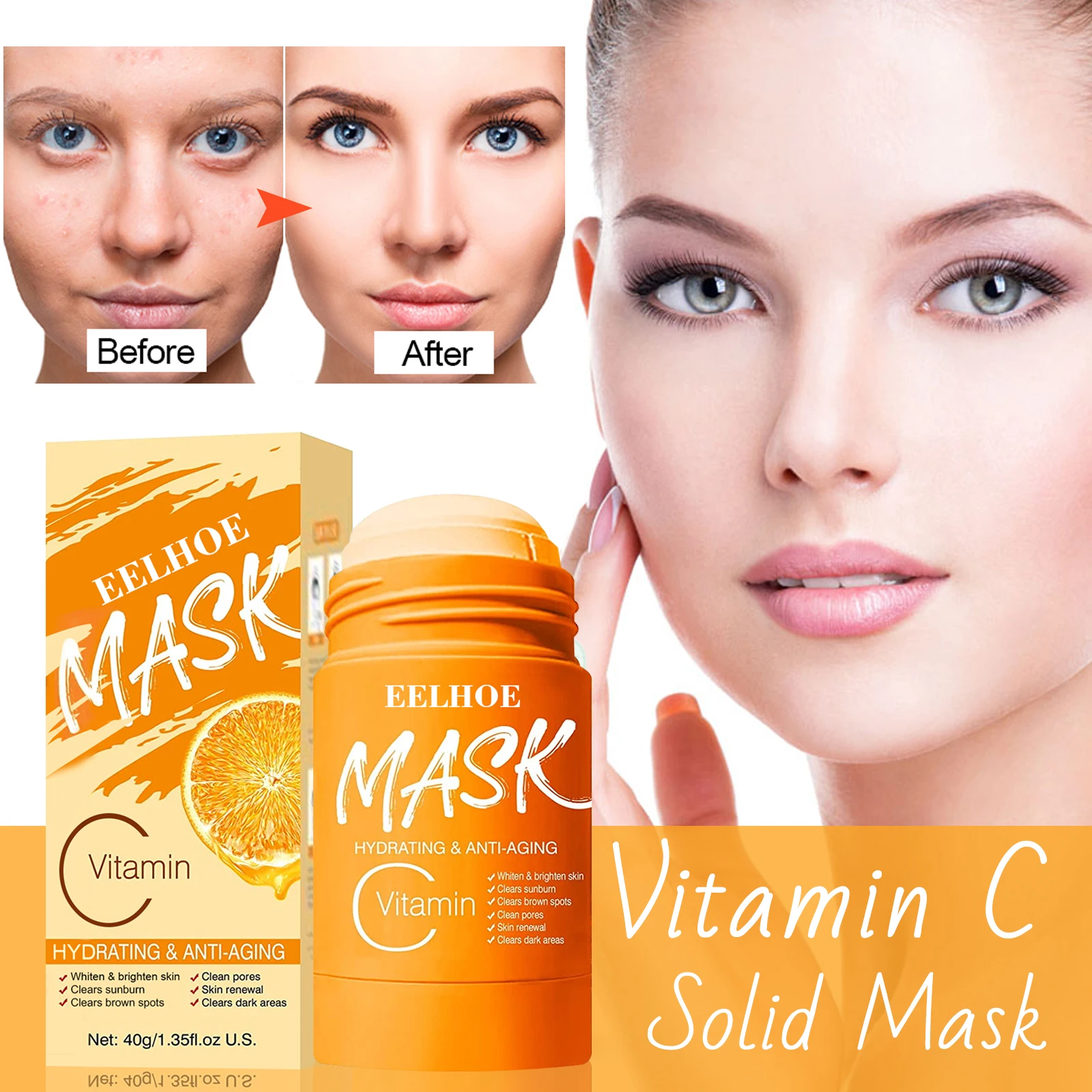 Vitamin C Mask Stick Face Purifying Deep Cleaning Blackhead Men And Women Anti-acne Oil Control Clean Pores All Skin Types
Vitamin C Mask Stick Face Purifying Deep Cleaning Blackhead Men And Women Anti-acne Oil Control Clean Pores All Skin Types