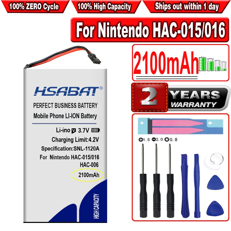 2100 мА/ч HAC-006 HAC-BPJPA-C0 Батарея Для Nintendo HAC-015/016 HAC-016 HAC-A-JCL-C0 HAC-A-JCR-C0 Switch NS Joy-Con управления
