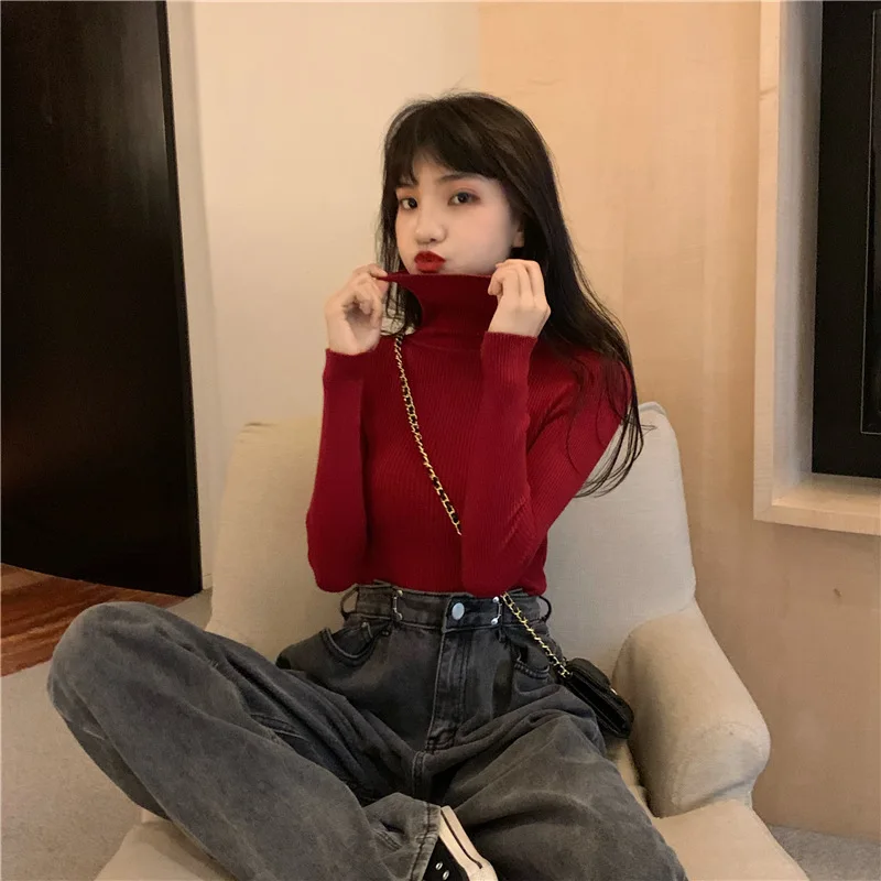 UICVIE 2021 Stretch Women Sweaters Turtleneck Pullovers soft Primer Shirt Long Sleeve Korean Slim-fit Tight Sweater Winter Solid
UICVIE 2021 Stretch Women Sweaters Turtleneck Pullovers soft Primer Shirt Long Sleeve Korean Slim-fit Tight Sweater Winter Solid